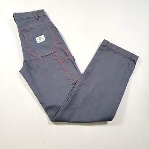 BDG Women Carpenter Pants Size 24 Gray Red Stitch Straight Leg Double Knee